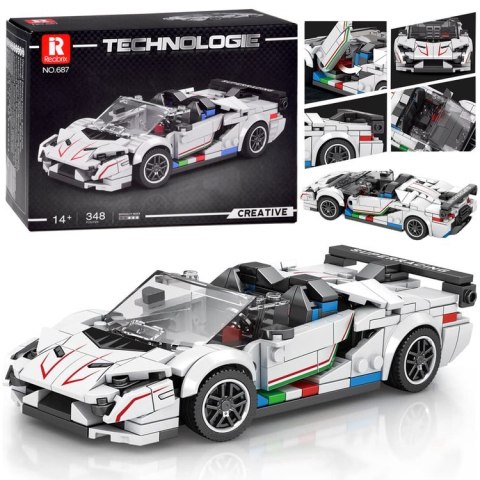 Klocki techniczne Supersportowe auto BIAŁY KABRIOLET spojler 348-ele ZA5787 Klocki techniczne Supersportowe auto BIAŁY KABRIOLET spojler 348-ele ZA5787