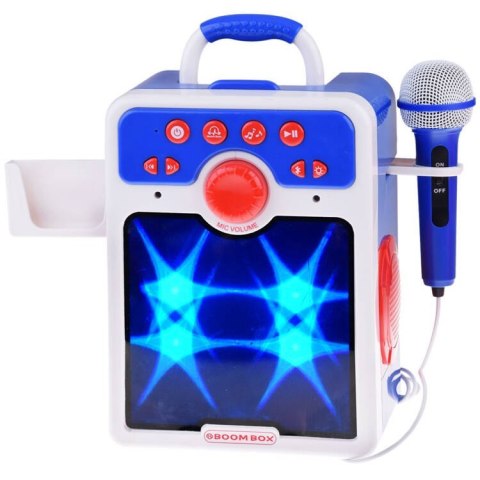 Muzyczny głośnik niebieski Boombox dla dzieci z mikrofonem IN0167 Muzyczny głośnik niebieski Boombox dla dzieci z mikrofonem IN0167