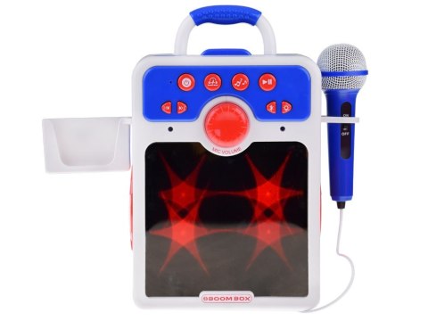 Muzyczny głośnik niebieski Boombox dla dzieci z mikrofonem IN0167 Muzyczny głośnik niebieski Boombox dla dzieci z mikrofonem IN0167