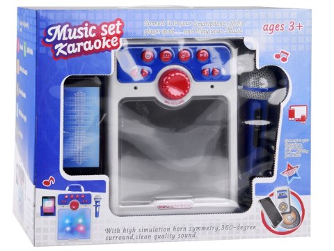 Muzyczny głośnik niebieski Boombox dla dzieci z mikrofonem IN0167 Muzyczny głośnik niebieski Boombox dla dzieci z mikrofonem IN0167