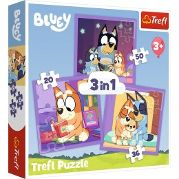 Trefl Puzzle Puzzle - 3w1 (20, 36, 50) - Poznaj Bluey - Trefl 34895