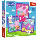 Trefl Puzzle Puzzle - 3w1 (20, 36, 50) - Zwyczaje świnki Peppy - Świnka Peppa - Trefl 34893