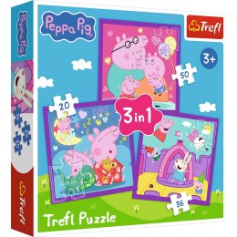 Trefl Puzzle Puzzle - 3w1 (20, 36, 50) - Zwyczaje świnki Peppy - Świnka Peppa - Trefl 34893