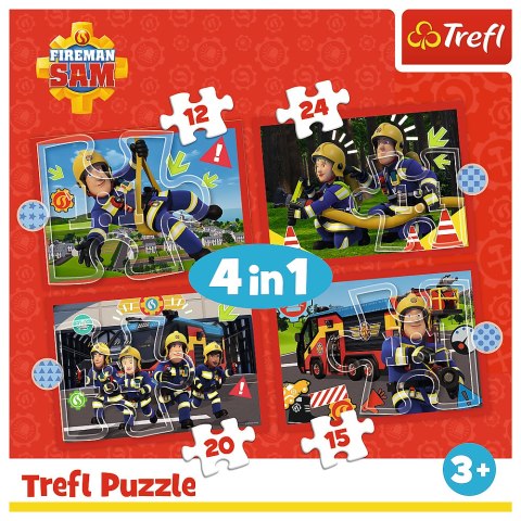 Trefl Puzzle Puzzle - 4w1 (12, 15, 20, 24) - Przygody strażaka Sama - Strażak Sam - Trefl 34632 Trefl Puzzle Puzzle - 4w1 (12, 15, 20, 24) - Przygody strażaka Sama - Strażak Sam - Trefl 34632