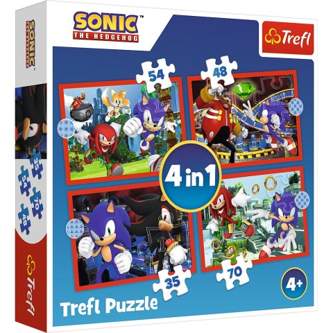 Trefl Puzzle Puzzle - 4w1 (35, 48, 54, 70) - Przygody Sonica - Trefl 34625