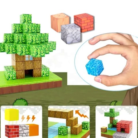 WOOPIE Klocki Magnetyczne Konstrukcyjne Świat Klocków 108 el.