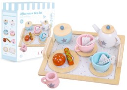 LEAN Toys Serwis Kawowy Herbata Drewniany Zestaw Małe Agd Ciastka
