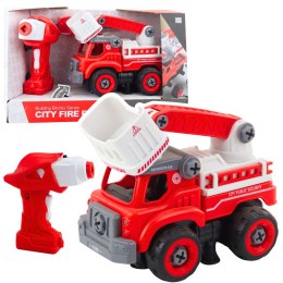 LEAN Toys Wóz Strażacki Z Wysięgnikiem Do Skręcania Zdalnie Sterowany Wkrętarka 2w1