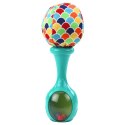 LEAN Toys Zestaw Grzechotki Z Miękką Piłeczką Wzorki Pomarańczowa Zielona 2szt