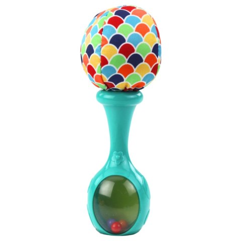 LEAN Toys Zestaw Grzechotki Z Miękką Piłeczką Wzorki Pomarańczowa Zielona 2szt