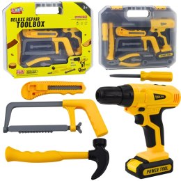 LEAN Toys Zestaw Majsterkowicza Wiertarko-Wkrętarka Narzędzia Światła Dźwięki Walizka
