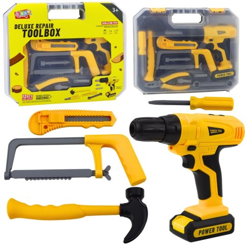 LEAN Toys Zestaw Majsterkowicza Wiertarko-Wkrętarka Narzędzia Światła Dźwięki Walizka