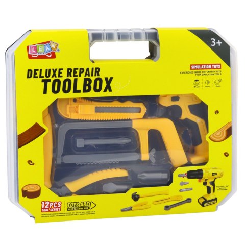 LEAN Toys Zestaw Majsterkowicza Wiertarko-Wkrętarka Narzędzia Światła Dźwięki Walizka