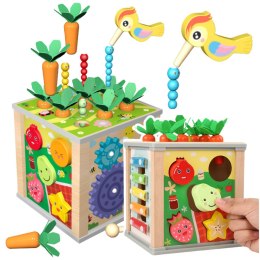 LEAN Toys Kostka Drewniana Edukacyjna Sensoryczna Wielofunkcyjna 6w1