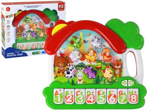 LEAN Toys Organki Pianinko Zwierzątka Do Nauki Angielskiego Panel Edukacyjny
