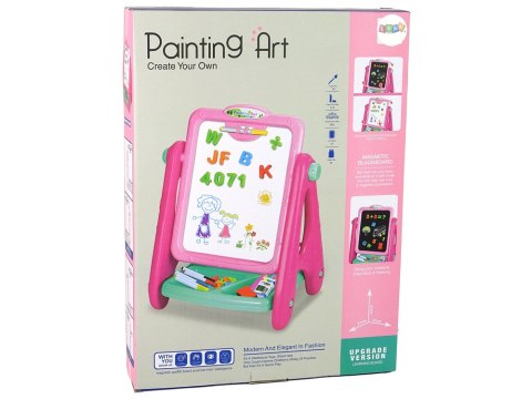 LEAN Toys Tablica Edukacyjna 2 w 1 Niebieska Kredy Pisaki