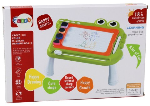 LEAN Toys Tablica Stoliczek Do Rysowania Znikopis Krokodyl Stempelki Zielony