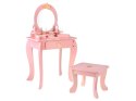 Drewniana Królewska Toaletka z lustrem + krzesełko + akcesoria ZA5934