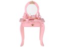 Drewniana Królewska Toaletka z lustrem + krzesełko + akcesoria ZA5934