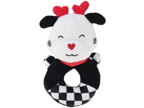 Grzechotka kontrastowa dla niemowlaka z piszczałką KRÓWKA ZA5777