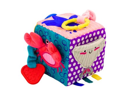 LEAN Toys Kostka Sensoryczna Morskie Zwierzęta Szeleszcząca Interaktywna Edukacyjna