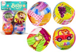 LEAN Toys Miękkie Piłeczki Kolorowe Edukacyjne Grzechotka Piłki 4szt. Zestaw