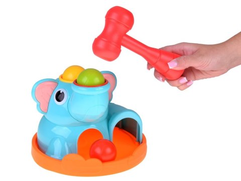 Zabawka edukacyjna Słonik sorter zbijak z młoteczkiem i piłeczkami ZA5910