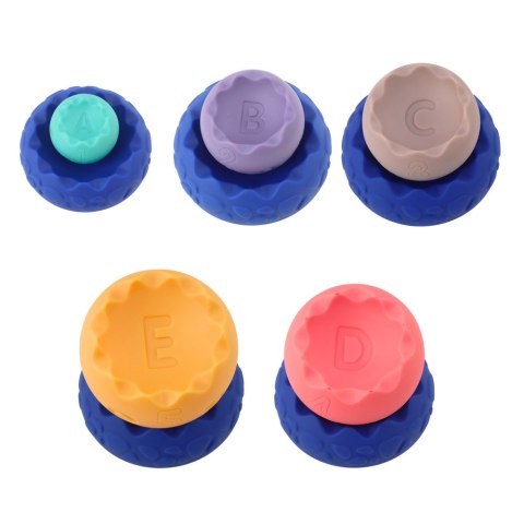 LEAN Toys Zestaw Edukacyjny Miękkie Jajka Piłki Z Cyframi Sensoryczne Wieża 6 szt.