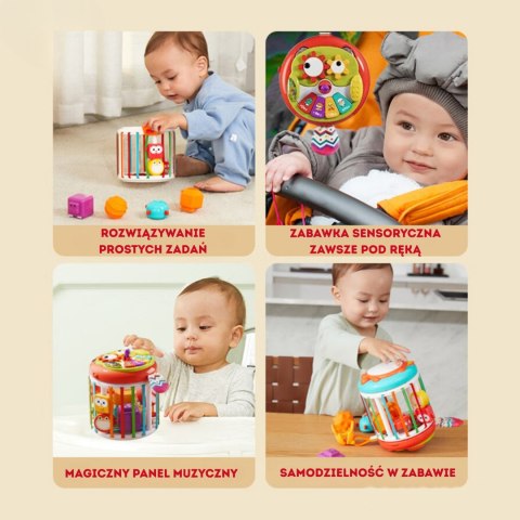 WOOPIE BABY Walec Kostka Sensoryczna Interaktywny Bębenek