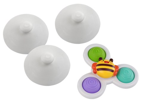 LEAN Toys Zabawka Sensoryczna Spinnery Pszczółka Słoneczko Marchewka Przyssawki