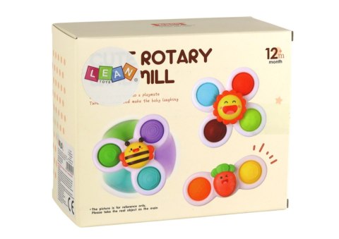 LEAN Toys Zabawka Sensoryczna Spinnery Pszczółka Słoneczko Marchewka Przyssawki
