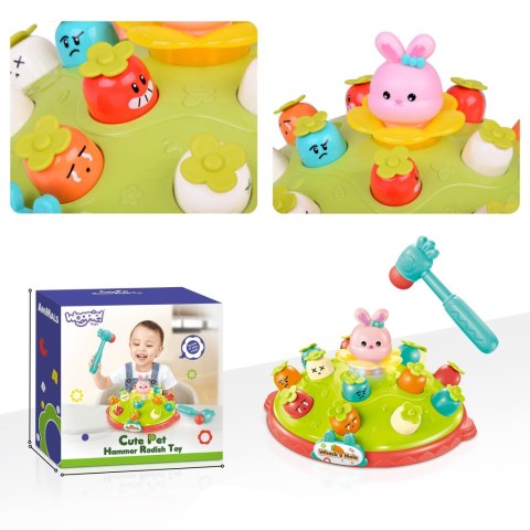 WOOPIE BABY Interaktywna Gra Zręcznościowa Wbij Marchewke Edukacyjna Uderz Młotkiem w Kreta