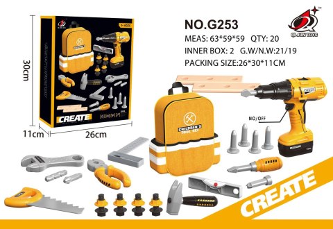 Zestaw Małego Majsterkowicza Żółty + Plecak