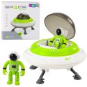 LEAN Toys Statek Kosmiczny Ufo Figurka Astronauty Światła Dźwięki Zielony
