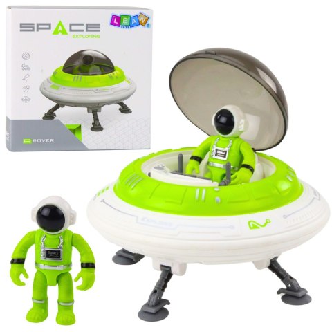 LEAN Toys Statek Kosmiczny Ufo Figurka Astronauty Światła Dźwięki Zielony