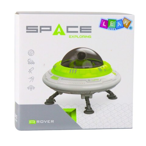 LEAN Toys Statek Kosmiczny Ufo Figurka Astronauty Światła Dźwięki Zielony