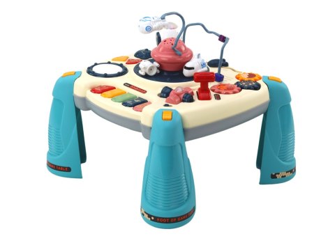 LEAN Toys Interaktywny Stoliczek Edukacyjny Panel Dziecięcy Pianinko Kosmos Niebieski