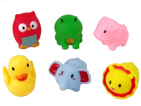 LEAN Toys Zestaw do Kąpieli Zwierzątka Gumowe Siatka Żyrafa