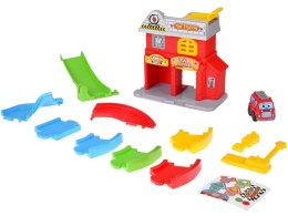 Zestaw Garaż samochodowy ze zjazdem STRAŻ POŻARNA + auto strażackie ZA5691