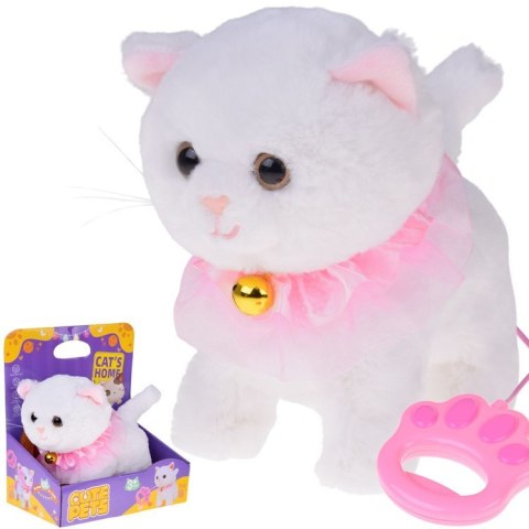 Kotek interaktywny chodzi na smyczy miauczy rusza ogonkiem ZA5592