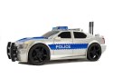 LEAN Toys Auto Policji na Baterie 1:20 Światła i Dźwięki z Naciągiem Srebrne