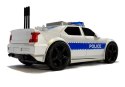 LEAN Toys Auto Policji na Baterie 1:20 Światła i Dźwięki z Naciągiem Srebrne