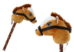 LEAN Toys Pluszowa Głowa Konia Na Kiju Hobby Horse Koń Krótkowłosy Brązowy Dźwięki