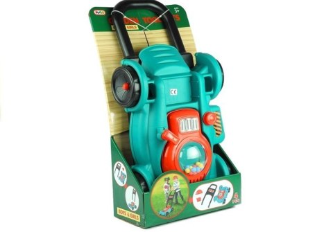 LEAN Toys Zestaw Ogrodnika Kosiarka Kask Kanister Pchacz