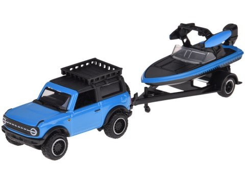 Maisto Licencjonowane Auto metalowe Ford Bronco 2021 + łódź 1:64 ZA5969