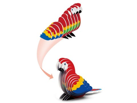 Puzzle 3D kartonowy model kolorowy PAPUGA ARA zrób to sam DIY 24 el ZA5719