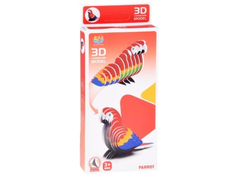 Puzzle 3D kartonowy model kolorowy PAPUGA ARA zrób to sam DIY 24 el ZA5719