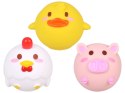 Zabawki do kąpieli ŁOWIENIE 3 gumowe zwierzątka bez dziurki + sitko ZA5924