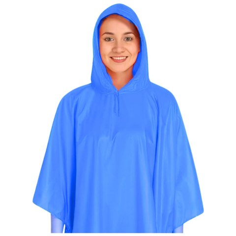 LEAN Płaszcz Peleryna Przeciwdeszczowa Wielokrotnego Użytku Niebieska 132 x 203 cm