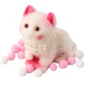 LEAN TOYS Gniotek Sensoryczny Miękki Kotek Z Perłami Pomponiki Biały 8cm